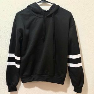 ✨ NEW Black hoodie with white stripe